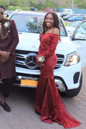 Amazing Bateau Long Sleeves Mermaid Floor Length Prom Gown
